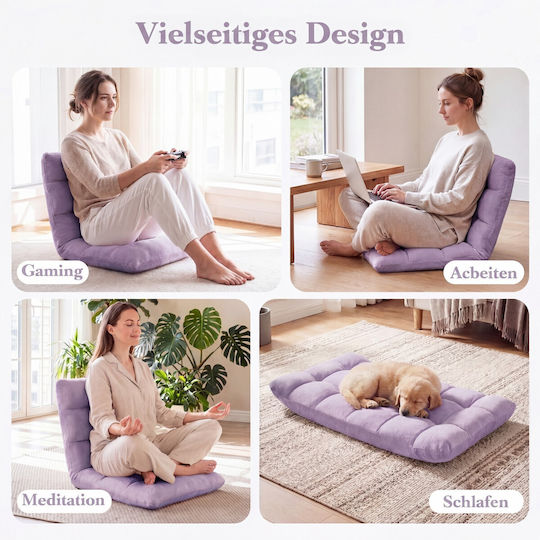Multifunctional Bean Bag Chair Purple 51x60x49.5cm
