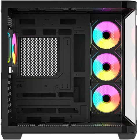 Krux Tano Gaming Midi Tower Κουτί Υπολογιστή με Πλαϊνό Παράθυρο και ARGB Φωτισμό Μαύρο