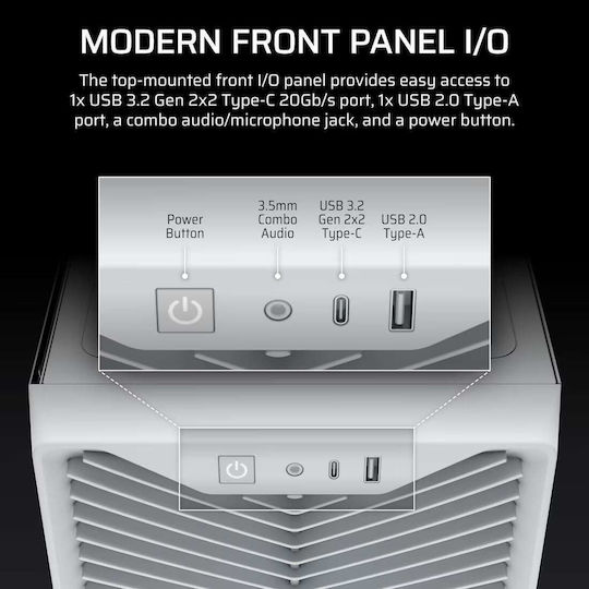 Corsair 3200D RS ARGB Gaming Midi-Turm Computergehäuse Weiß