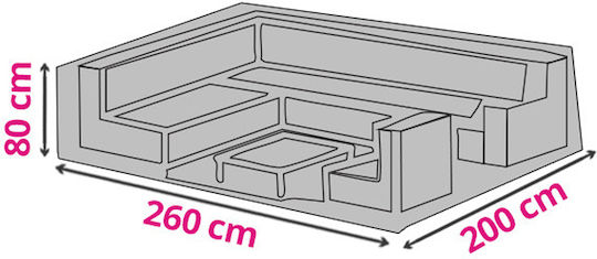 Perel Waterproof Protective Cover Set for Living Room 260x200x80cm in Gray Color
