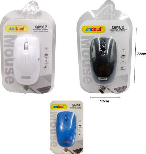Andowl QM62 Ασύρματο Ποντίκι Λευκό