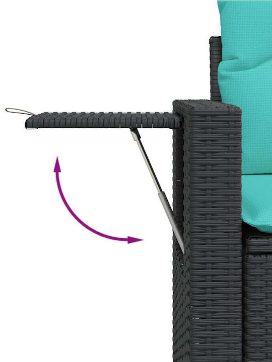 Outdoor Corner Sofa Rattan With Cushions 55x62x69cm