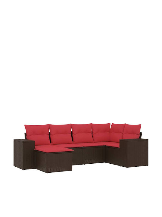 Canapea De Colț De Exterior Din Rattan Cu Perne 62x62x69cm