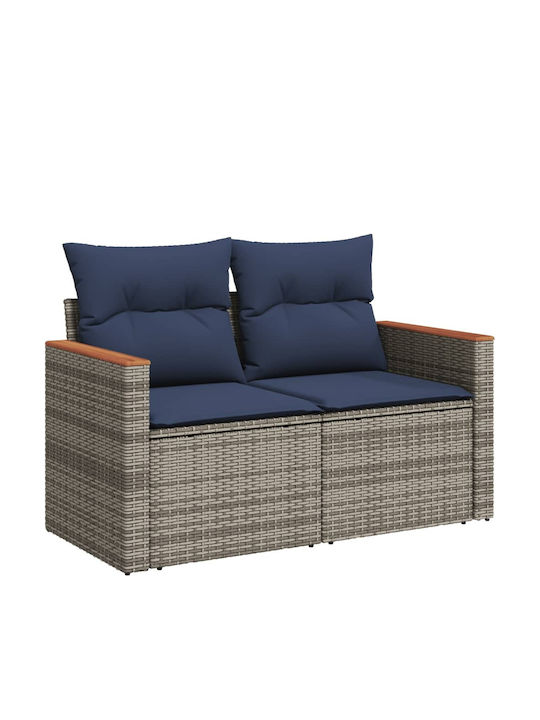 Four-Seater Outdoor Rattan Sofa With Cushions 55x62x69cm