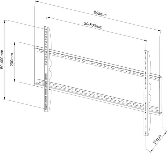 Techly ICA-PLB 162XL Βάση Τηλεόρασης Τοίχου έως 80" και 60kg