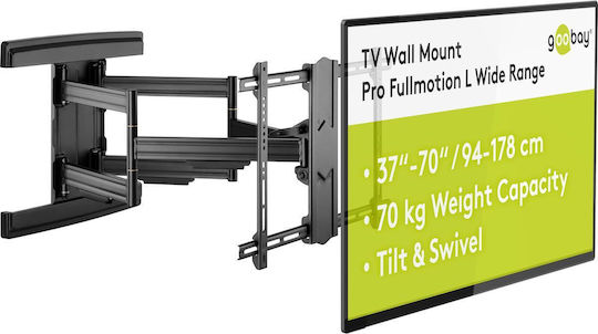 Goobay Pro FULLMOTION L Βάση Τηλεόρασης Τοίχου με Βραχίονα έως 70" και 70kg Μαύρο
