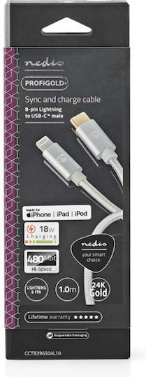 Nedis Regular la Cablu Lightning 12W Argintiu 2m