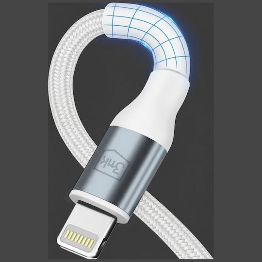 3MK Hyper USB-C zu Blitzkabel 27W Weiß 2m