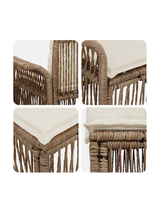 Γωνιακός Καναπές Εξωτερικού Χώρου Rattan με Μαξιλάρια
