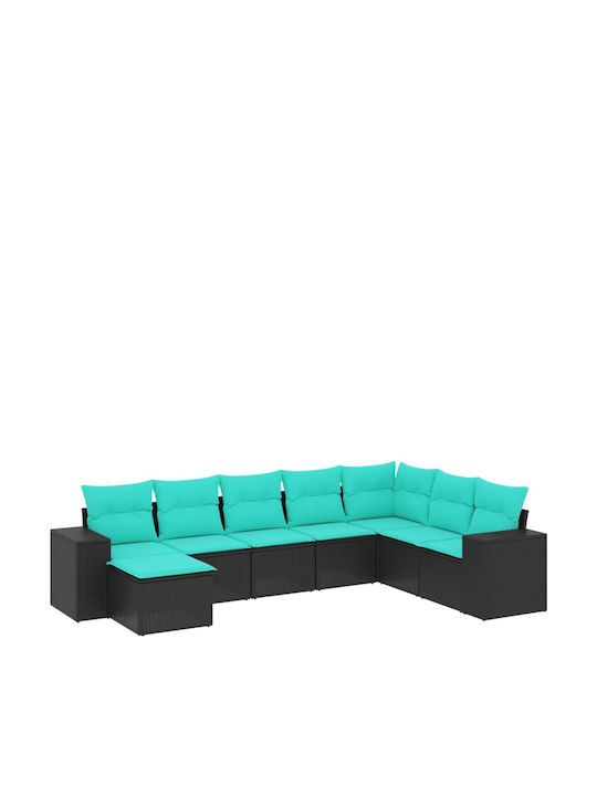 Outdoor Corner Sofa Rattan With Cushions 62x62x69cm
