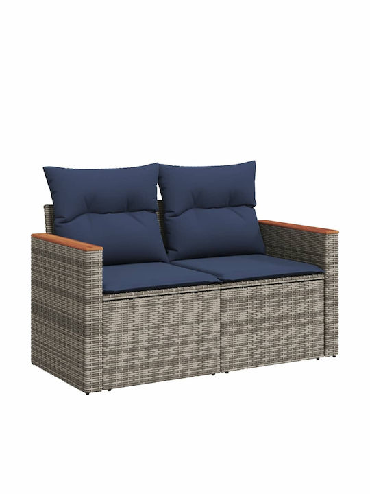 Three-Seater Outdoor Rattan Sofa with Cushions 55x62x69cm