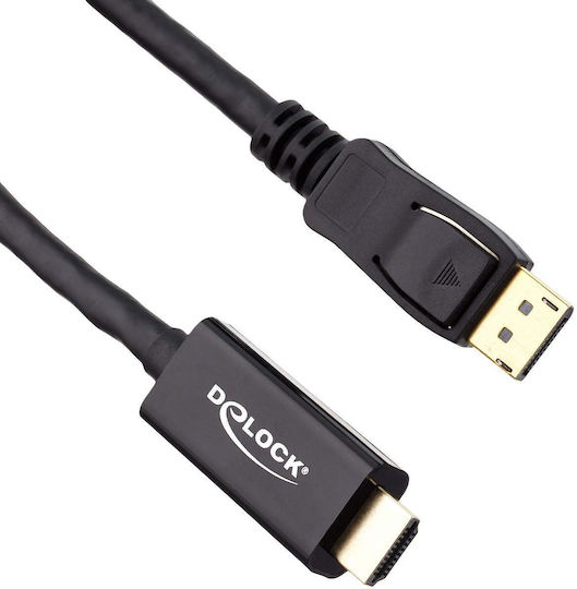 DeLock Cable DisplayPort male - HDMI male 2m Μαύρο (85956)