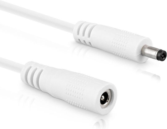 Inline Inline Dc Extension Cable Dc Male Female Plug 3.5x1.35 Mm Awg 18 White 5 M