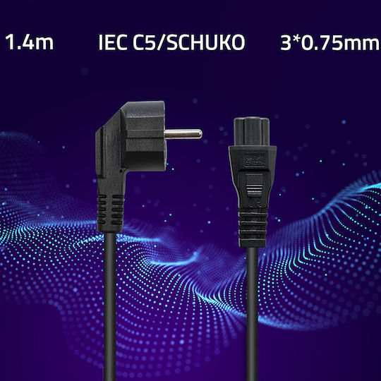 Power Cable Qoltec Ac 3pin S03/st1 1.4m Black