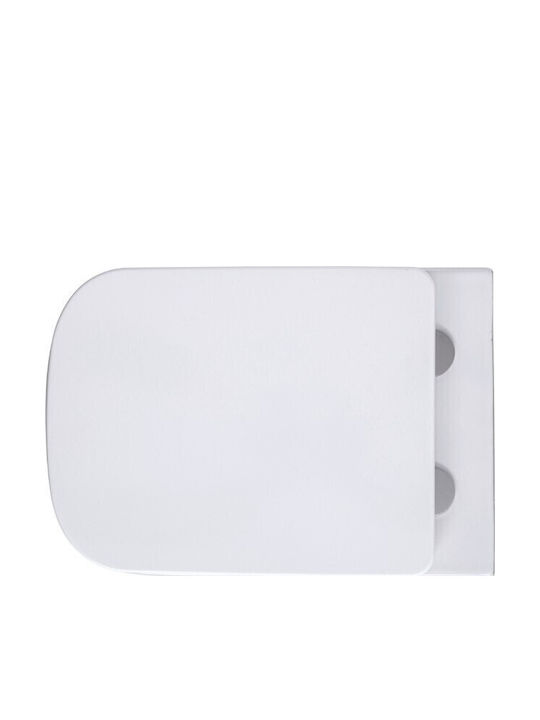 Aqualux Λεκάνη Κρεμαστή Rimless με Slim Κάλυμμα Soft Close Λευκή Aqualux Λεκάνη Κρεμαστή Rimless με Slim Κάλυμμα Soft Close Λευκή
