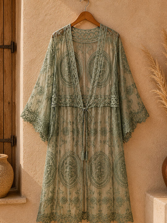 Cardigan Pentru Femei Kimono Kaki