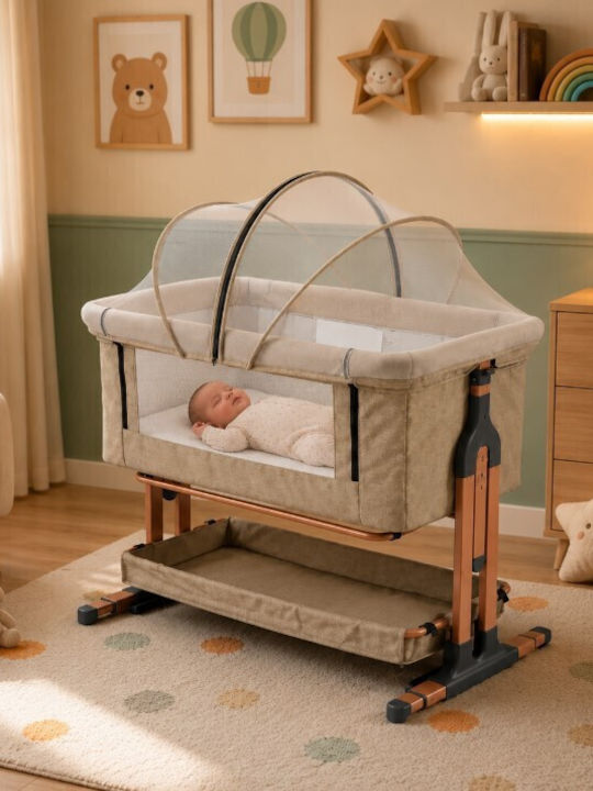 ForAll Cradle with Mattress and Wheels Beige