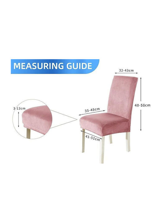 Elastische Abdeckungen Für Stuhl Rosa 6Stücke