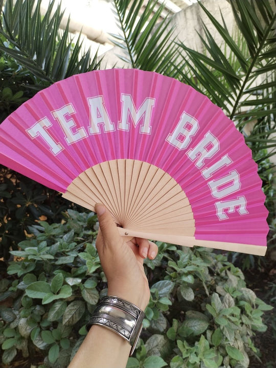 Ultra Cute Ροζ Βεντάλια “team Bride”