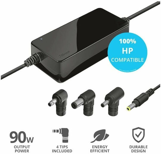 Trust Laptop-Ladegerät 90W 19.5V 4.74A für HP mit abnehmbarem Netzkabel