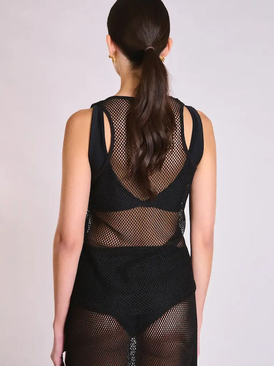 Bluza Damă Transparentă Neagră