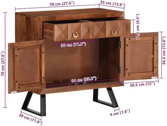 Скриня За Спалня От Масивно Дърво 70x35x70см