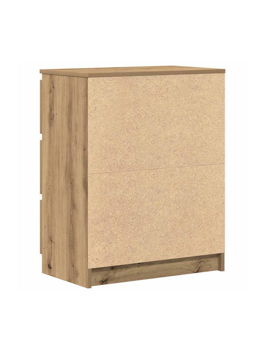 Comodă Dormitor Din Lemn Cu 3 Sertare Maro 60x35x76cm