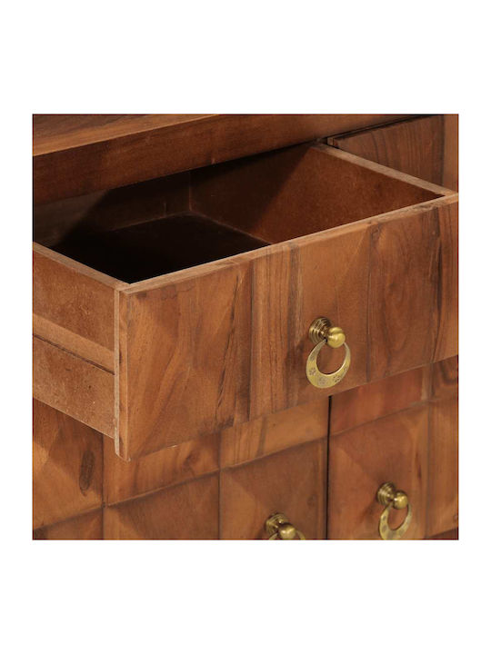 Chest of Drawers Bedroom Solid Wood & Metal Brown 70x35x70cm