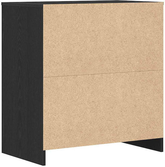 Bedroom Chest of Drawers Wooden Black Oak 70x41x75cm