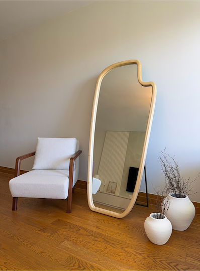 SteweHome Oval Mirror with Wooden Frame 180x80cm