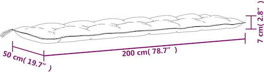 vidaXL Waterproof Garden Bench Cushion Leaves 50x200 cm
