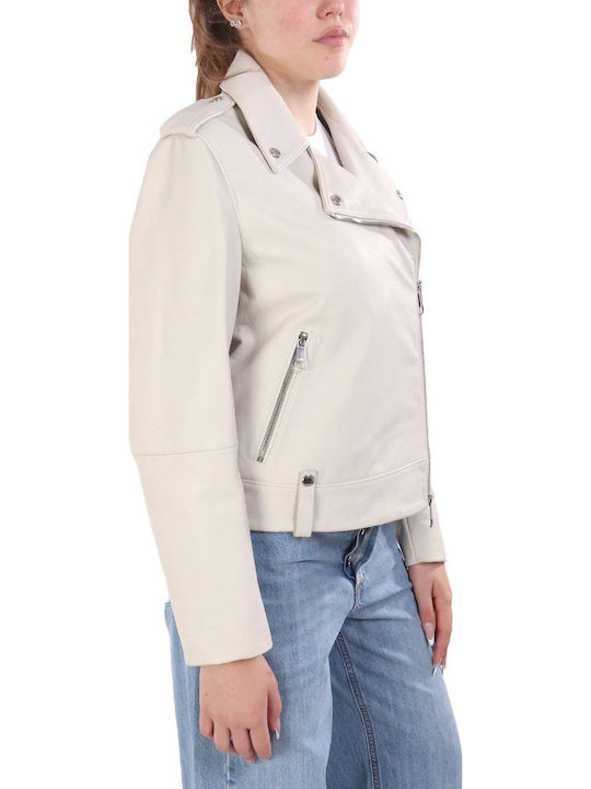 C_sandy Damen Biker Jacke Ekru