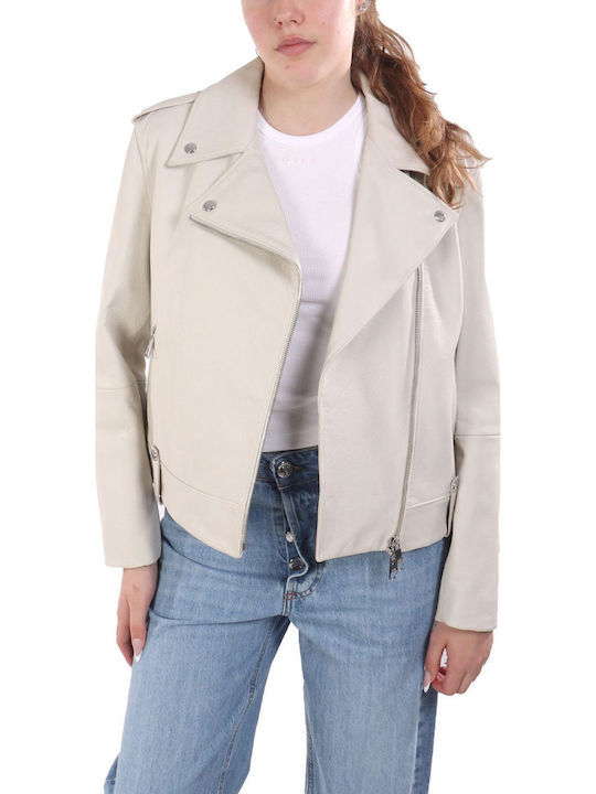 C_sandy Damen Biker Jacke Ekru