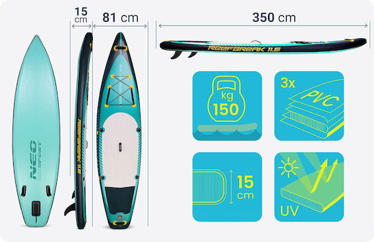 NEO Sport Inflatable SUP Board with Length 3.5m Turquoise
