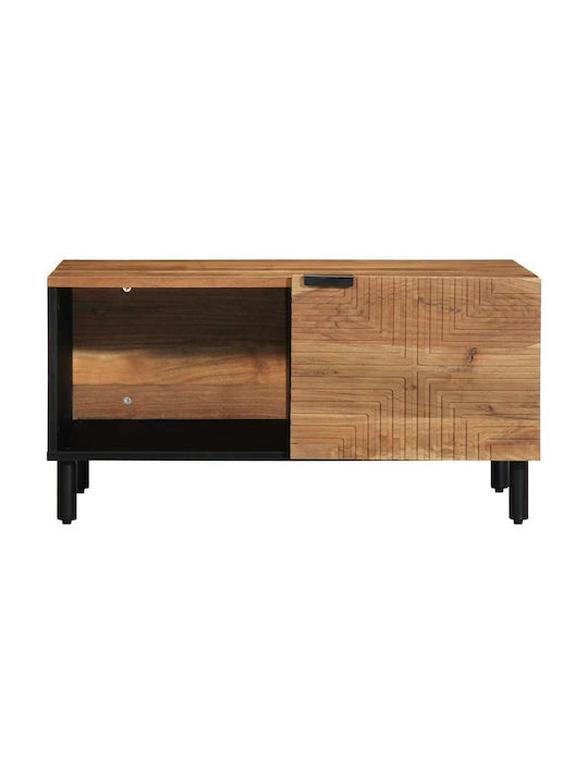 Rectangular Central Coffee Table Solid Wood Brown 80x50x40cm