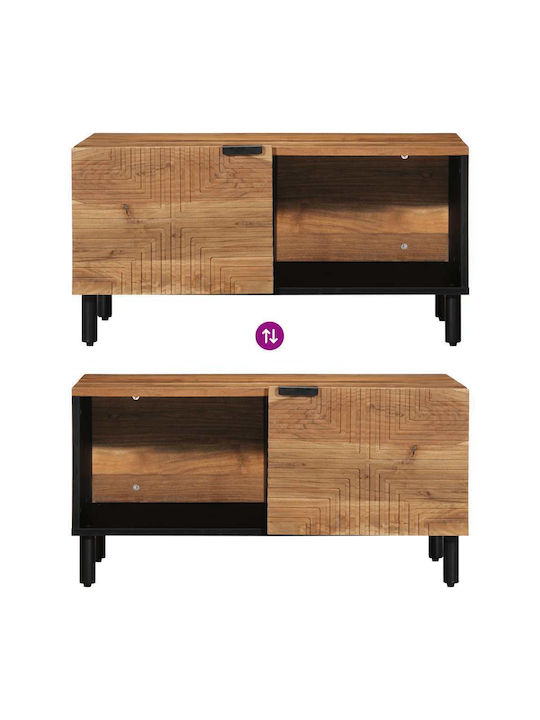 Rectangular Central Coffee Table Solid Wood Brown 80x50x40cm