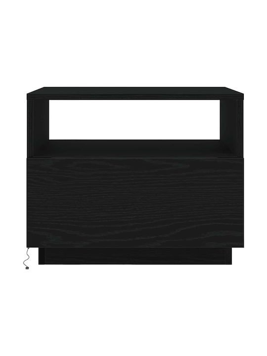 Square Side Table Wooden Black Oak 50x49x40cm