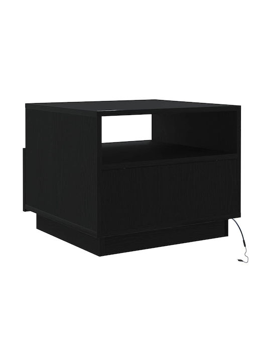 Square Side Table Wooden Black Oak 50x49x40cm