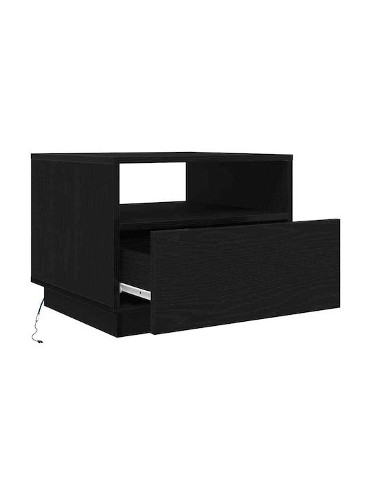 Square Side Table Wooden Black Oak 50x49x40cm