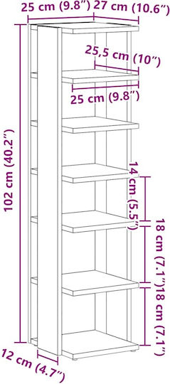 Wooden Shoe Organizer 25x27x102cm