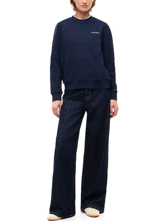 Essential Logo Lang Damen Sweatshirt Blau
