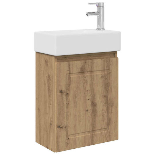 vidaXL Vanity Unit with Sink M45.5xL22.5xH84cm Oak