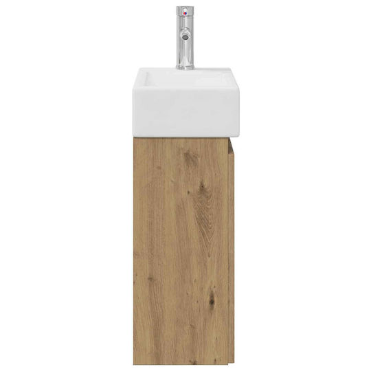 vidaXL Vanity Unit with Sink M45.5xL22.5xH84cm Oak