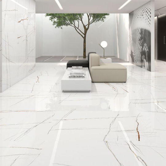 Blanco Плочка Подова На Закрито Гланцирано Покритие 120x60см Sahara Blanco