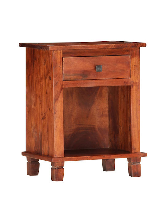 Κομοδίνο από Μασίφ Ξύλο Μπεζ 40x30x50cm