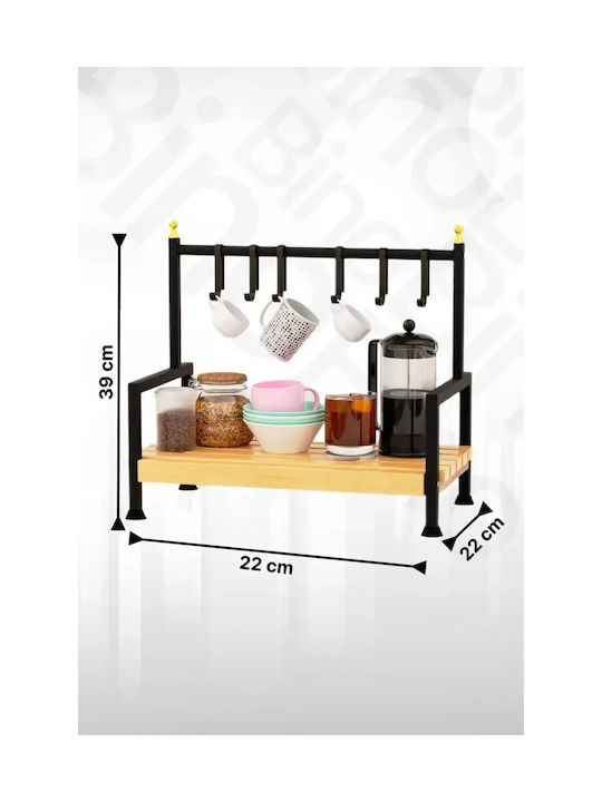 SteweHome Επιτραπέζια Βάση Ξύλινη 39x22x39εκ. Μαύρη