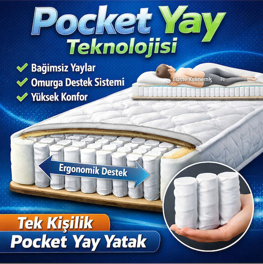 SteweHome Ανατομικό Στρώμα Παιδικού Κρεβατιού 90x190+24cm