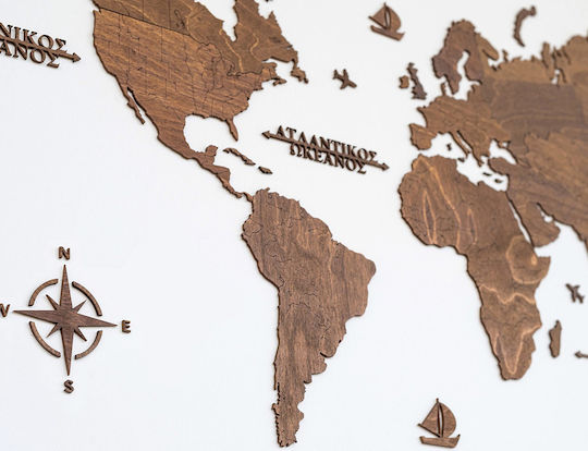 3D Wall Decor Handmade Brown Wooden 115x65cm