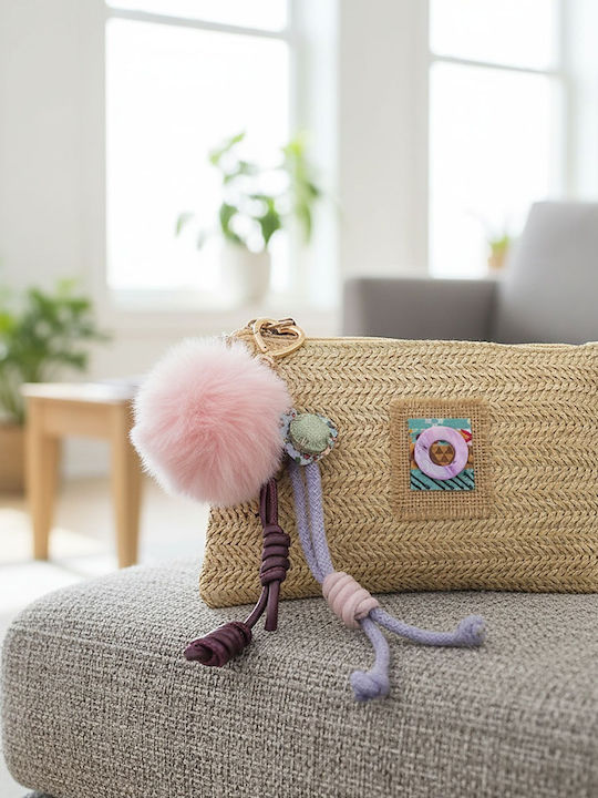 Keychain Bag Charm Large Pink Pom Pom Charm