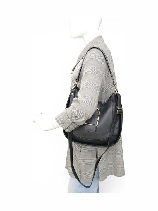 Damentasche Aus Leder Schulter Schwarz